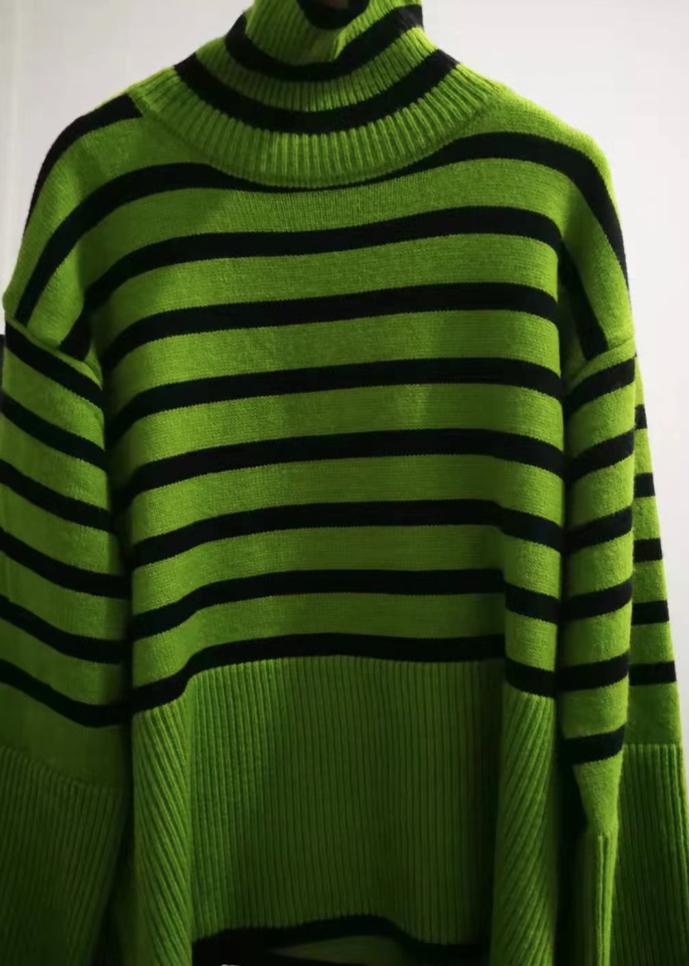 Damenbekleidung Große Größe Lockerer All-Match-Strickpullover mit hohem Kragen_voghion.com