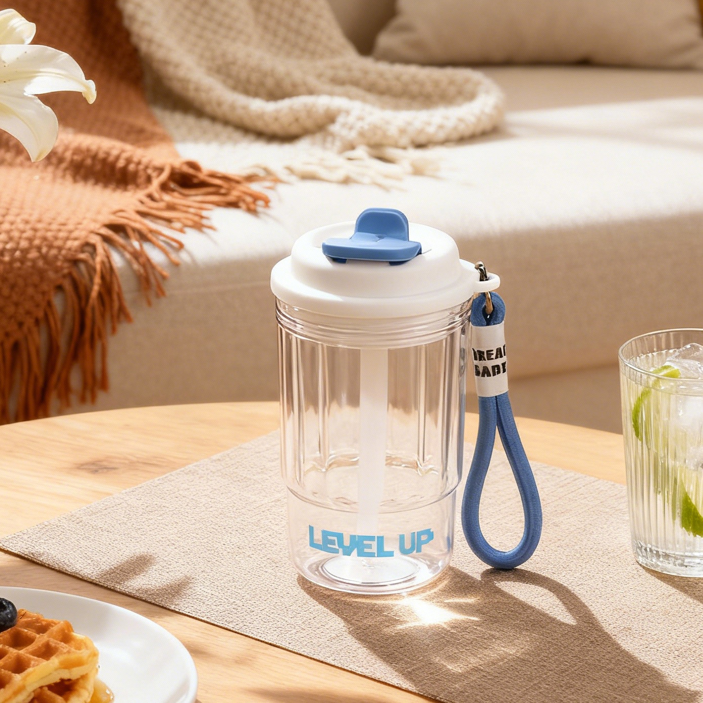 Botella de agua con pajilla para niños gran capacidad
