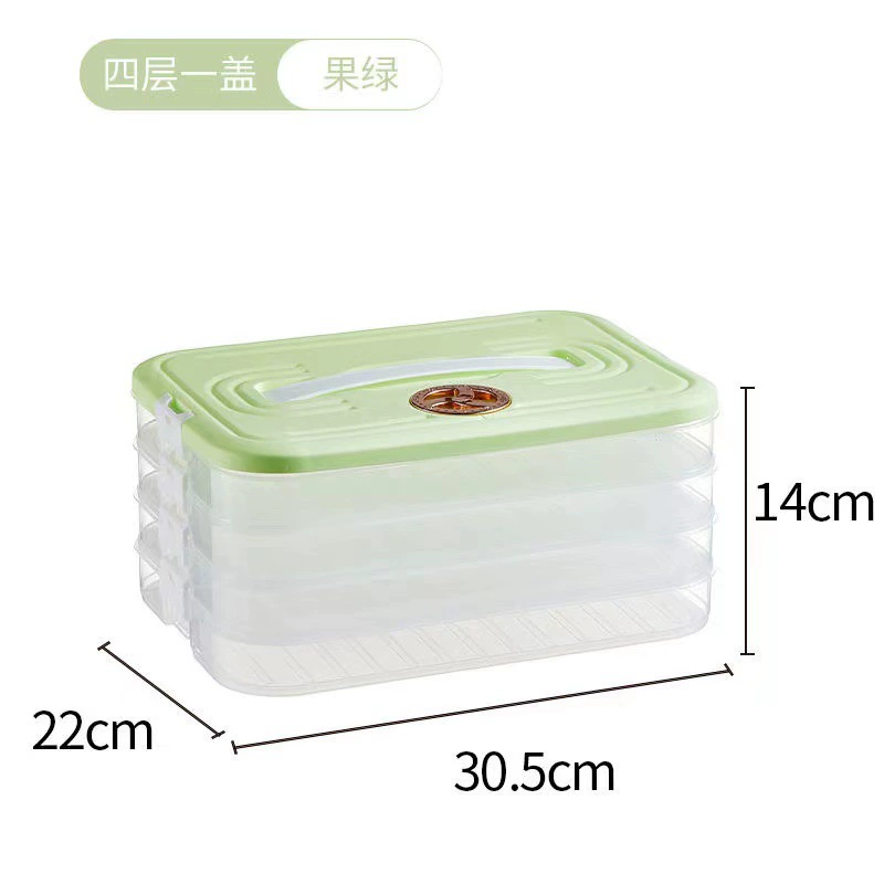 Multi‑layer dumpling storage box (dumpling box), large capacity, hand‑lift clip lid, quick‑freeze
