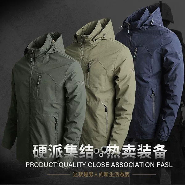 Amazon Mountaineering Jacket Men's Spring and Autumn Thin Casual Jacket Outdoor Waterproof Cross-border Jacket Men's Foreign Trade Explosions