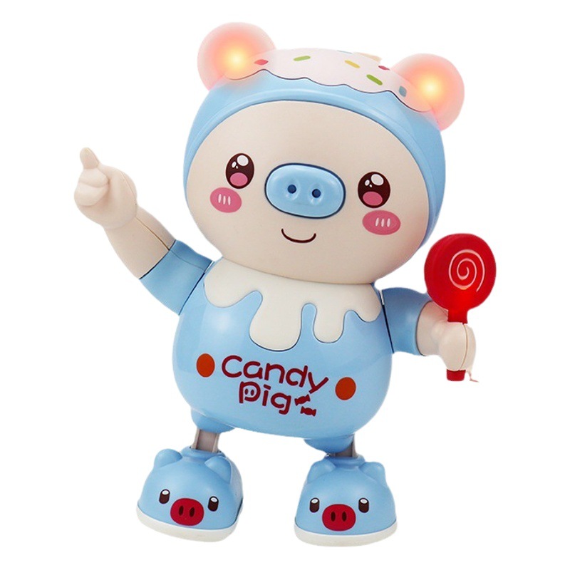 Tiktok mismo baile eléctrico cerdo luz fresca música dinámica izquierda y derecha caminando niños y niñas juguetes para bebés transfronterizos
