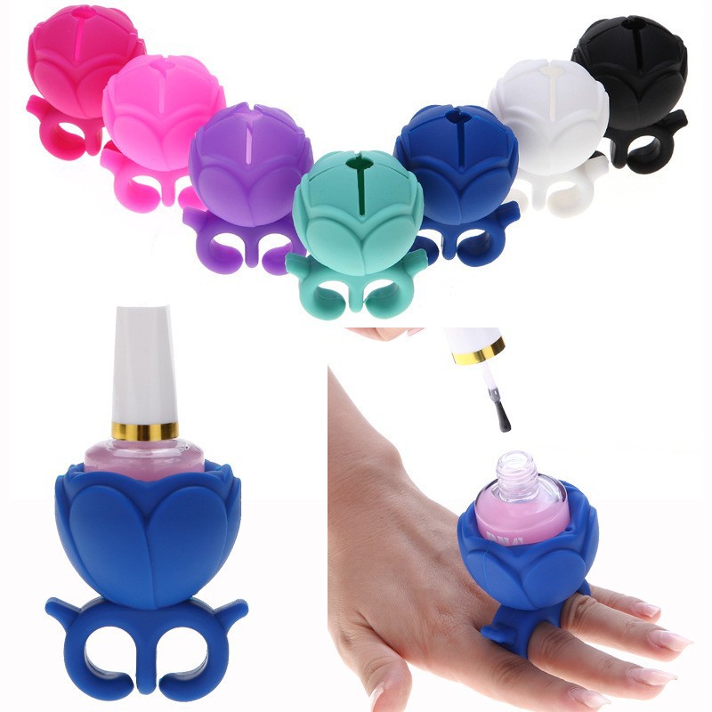 Round Silicone Products Nail Polish Bottle Lifestyle Daily Wearable Nail Polish Seat Nail Art Supplies