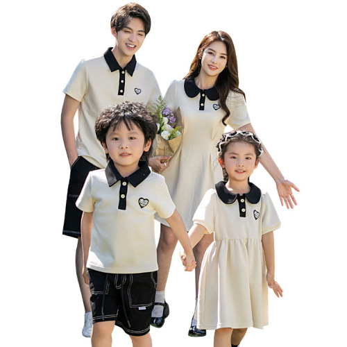 Hallyu-style mother and daughter matching outfits 2024 summer new trendy girls' dresses family sets for photography