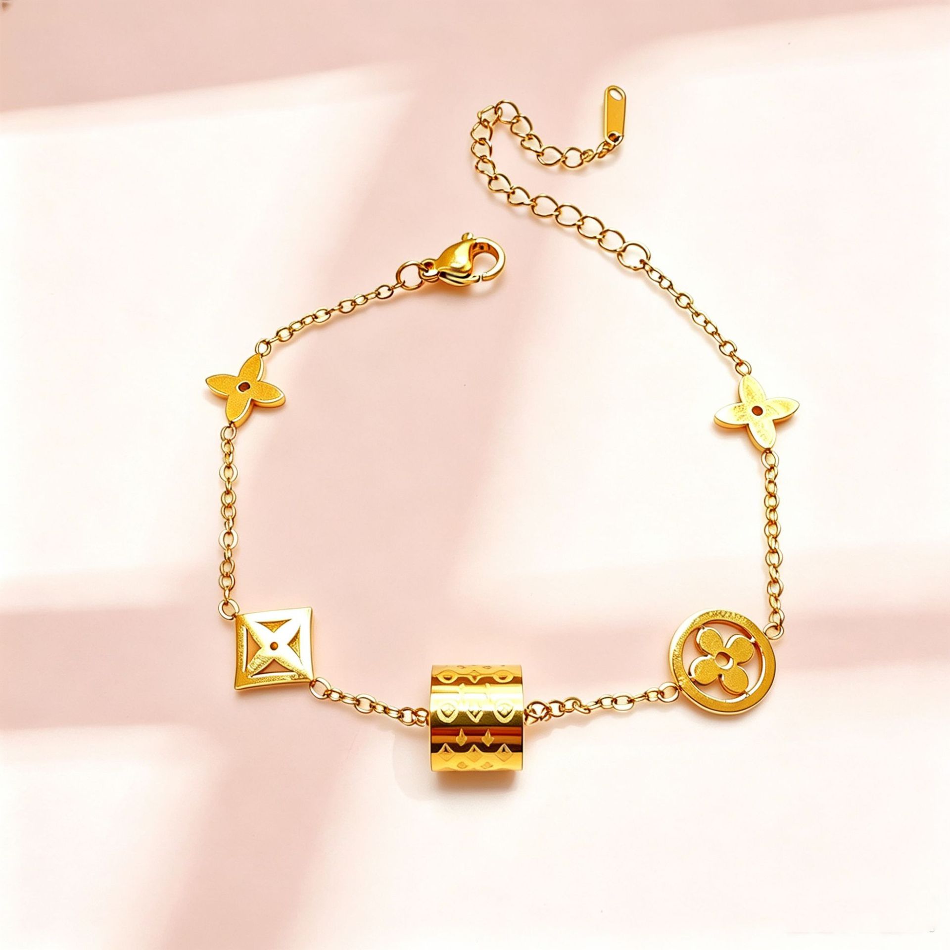 Ventas transfronterizas calientes nuevas pulseras de acero de titanio personalidad femenina de alto nivel diseño ligero de lujo moda temperamento versátil joyería de acero de titanio image 97