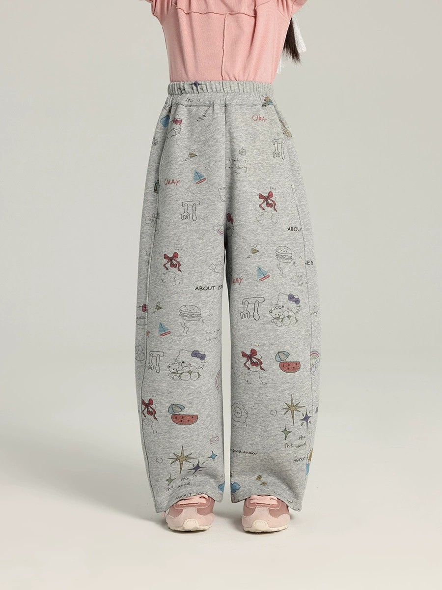 布丁哈鲁knitted design детские мультяшные брюки, тренд сезона