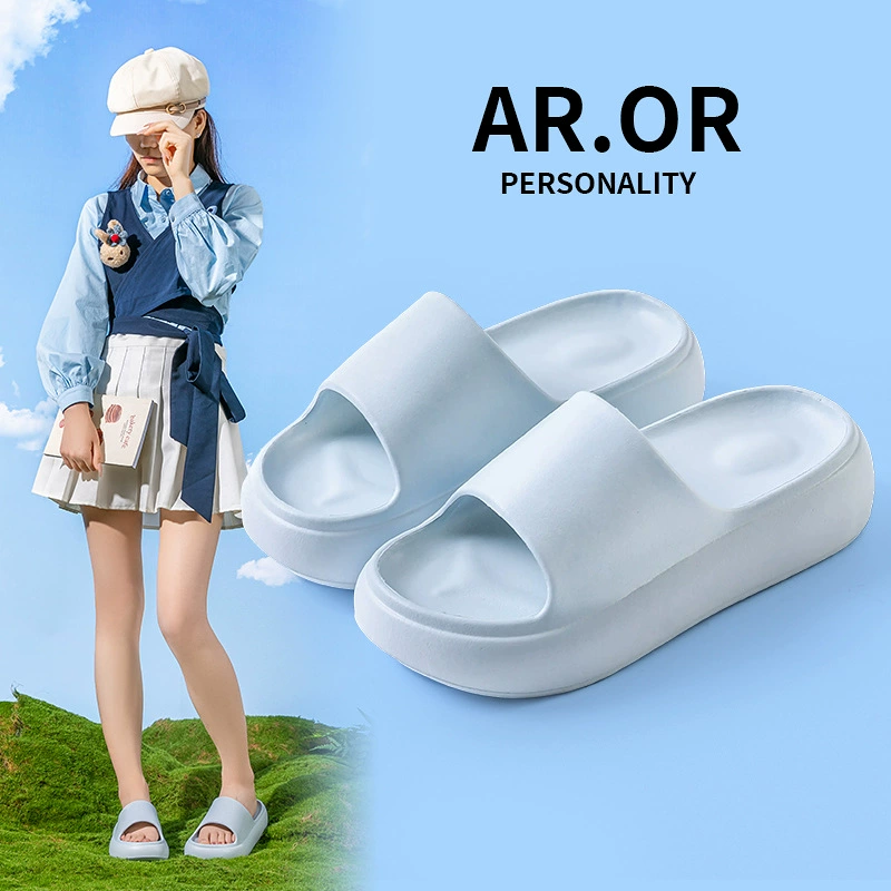 Женские тапочки на высоком каблуке на толстой подошве, летняя уличная одежда, домашняя и домашняя, удобные и универсальные пляжные сандалии для пляжа.