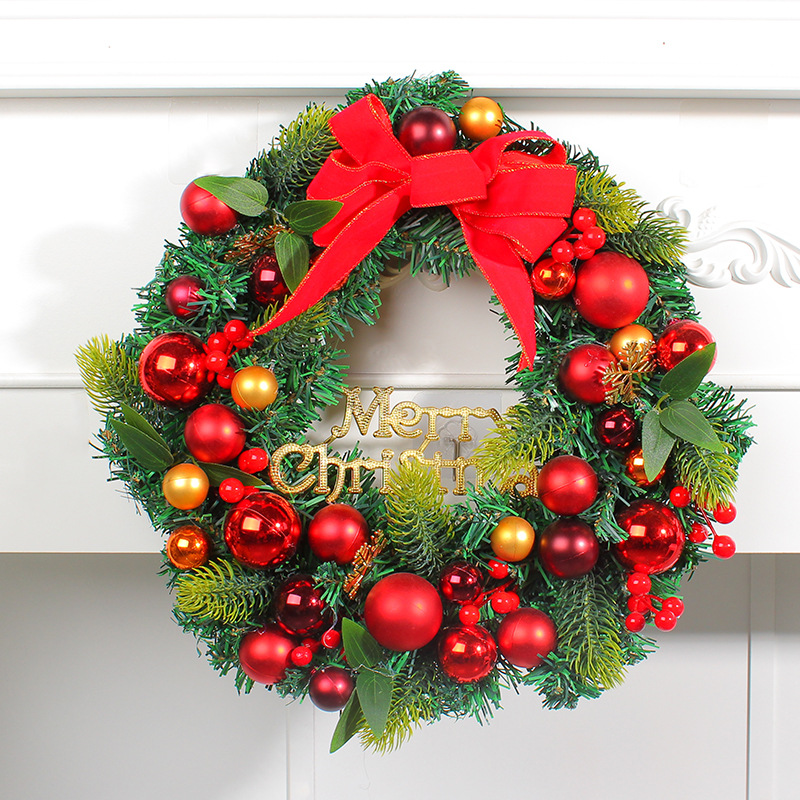 Hong Kong Love nueva corona de Navidad puerta colgante ventana decoración corona galvanizado centro comercial caña colgante de pared al por mayor