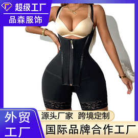 跨境SHEIN TK外贸塑身连体衣拉链排扣双层束腰腰腹运动紧身暴汗