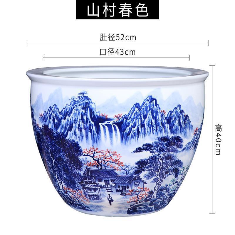 景徳鎮の陶磁器の水槽の金魚鉢の睡蓮の鉢のハスの花のかめの書画はかめの大きい水筒のたらいの客間の置物を収めます。|undefined