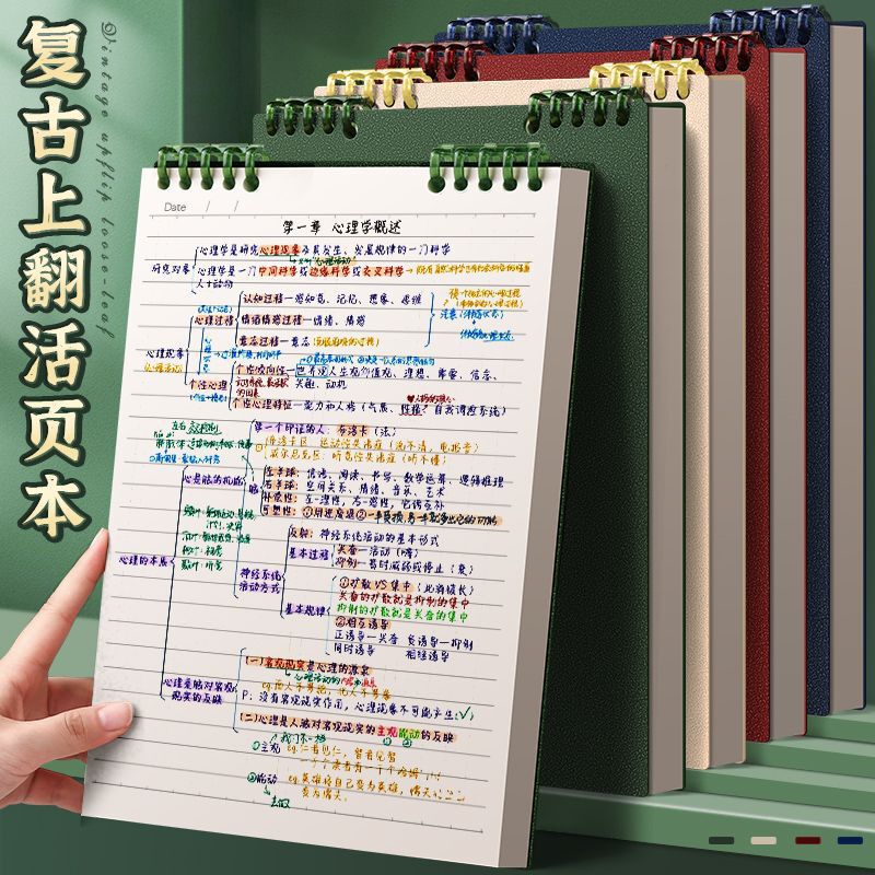 Flip-Up Loose-Leaf B5 Detachable Coil Notebook Vertical Flip Hand Ledger Notebook DIY Notebook Student Notepad Flip-Up Loose-Leaf B5 Detachable Coil Notebook Vertical Flip Hand Ledger Notebook DIY Notebook Student Notepad