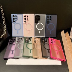Yadun は Samsung S25 携帯電話ケース、つや消し肌の感触、磁気吸引 s24Ultra アクリル s23FE オールインクルーシブレンズに適しています。