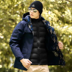 Men's Autumn/Winter New Outdoor 3-in-1 Waterproof Jacket with Detachable Fleece Inner Jacket and Hood, Unisex