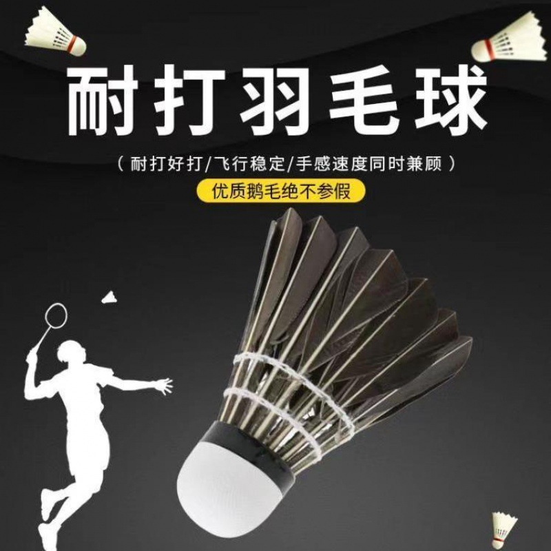 羽毛球12只装/6只装耐打王羽毛球白色黑色室外训练专业比赛耐打球|undefined