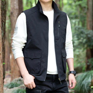 2023 Autumn and Winter New Men's All-match Outdoor Vest Daily Travel Simple Casual Windproof Breathable Fashionable Trendy