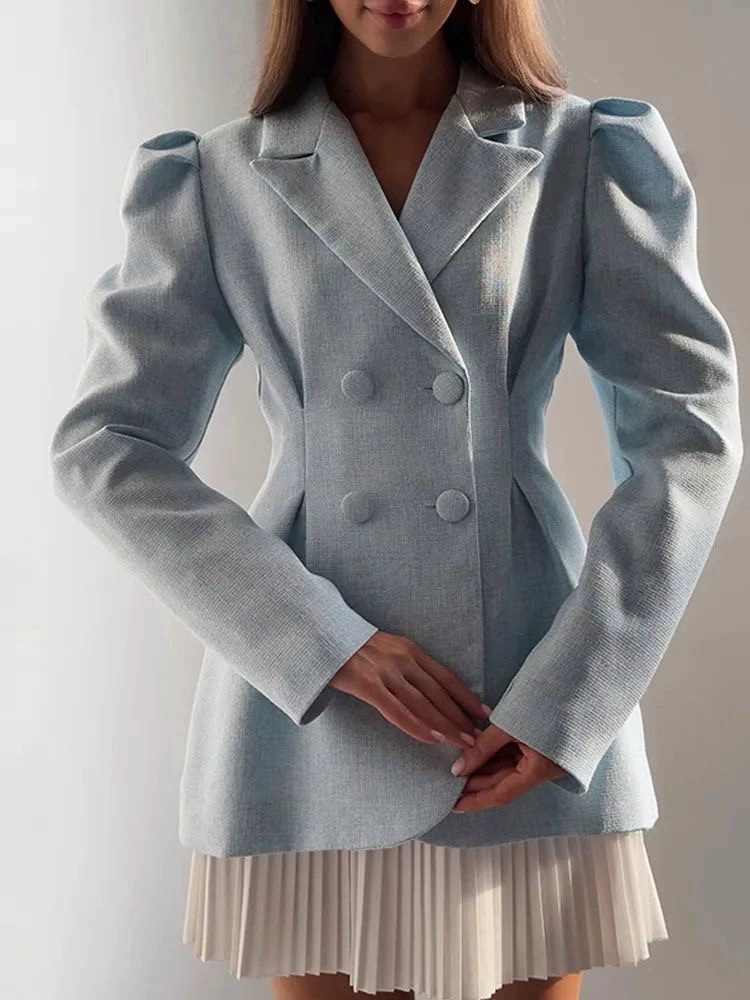 Women's Clothing pink girly button down long sleeved small suit_voghion.com