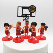篮球烘焙蛋糕装饰男孩人偶公仔篮球 模型摆件5个