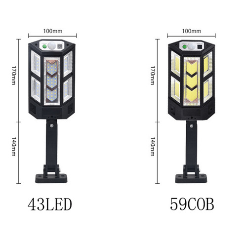 Solar lamp outdoor courtyard wall lamp home remote control infrared human body sensor lamp outdoor light control led street lamp