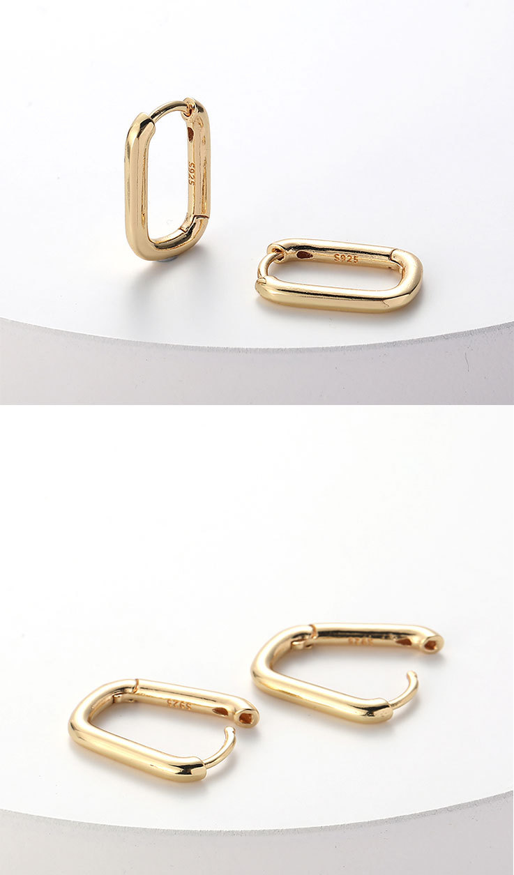 simple gold plated simple O-shaped copper earrings