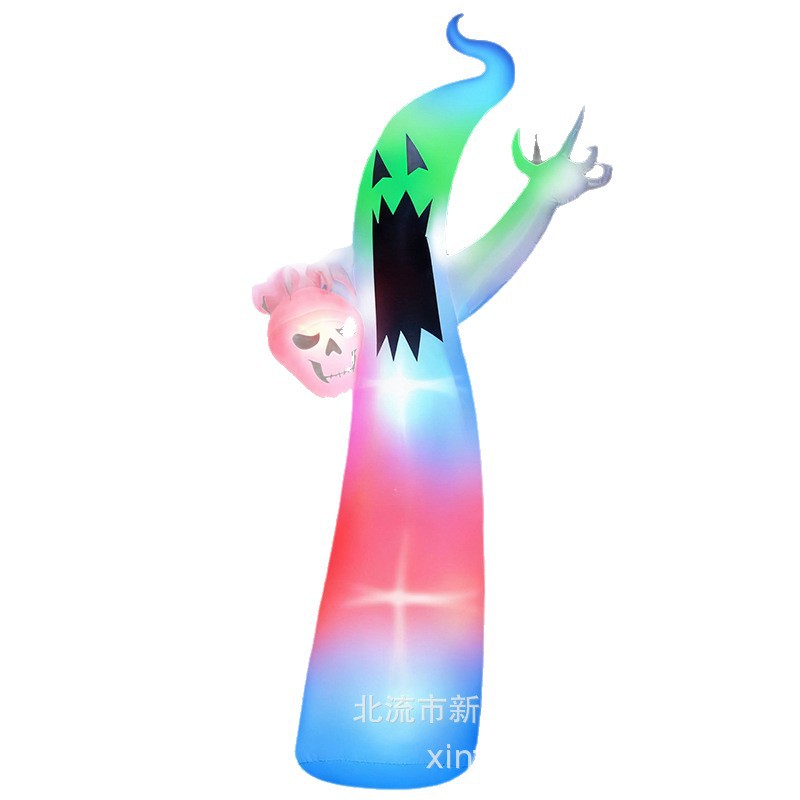 Halloween inflable calabaza combinación conjunto de decoración de patio al aire libre gran decoración atmósfera diseño de aire de piso