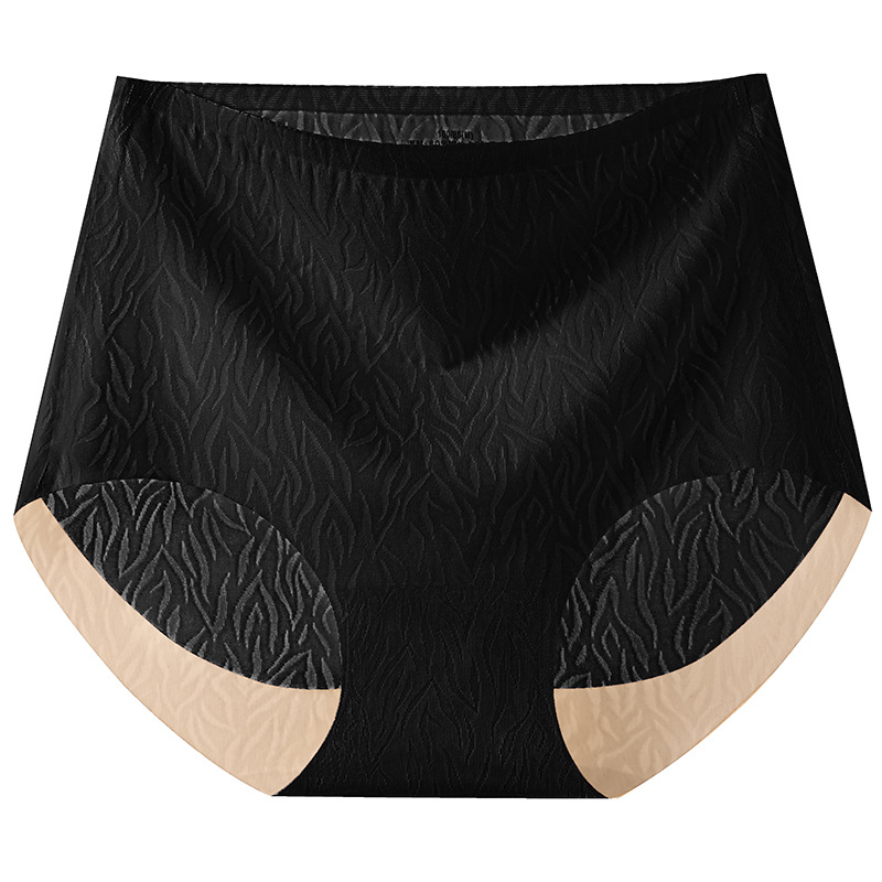 Ropa interior de seda de hielo para mujer, cintura alta sin costuras, abdomen, vientre fuerte, bolsa antibacteriana de algodón puro, glúteos, glúteos, estilo fino de verano