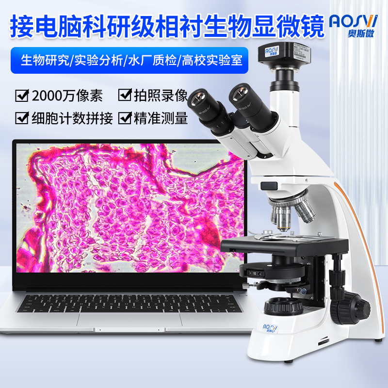 奥斯微（AOSVI）科研级实验正置相衬生物显微镜 L208PS