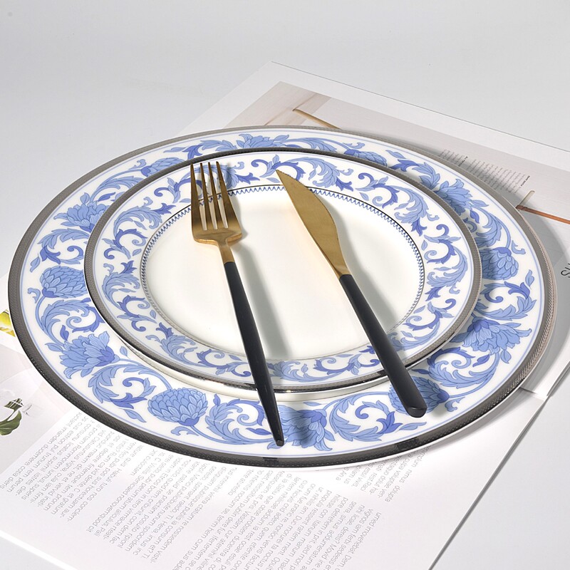 Hotel Table Pastoral Style Tableware Combination Japanese Flower Bone China Accessible Luxury Style High-End Restaurant Customized Model Hotel Table Pastoral Style Tableware Combination Japanese Flower Bone China Accessible Luxury Style High-End Restaurant Customized Model