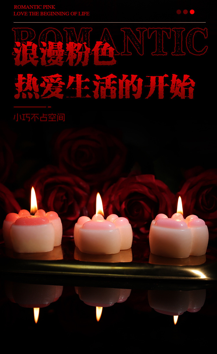 Cat Paw Low-Temperature Massage Candle in Pink Soy Wax for Adult Couples — detail image 14