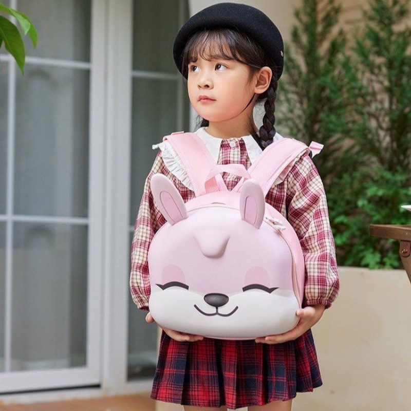 Mochila infantil caricatura lindo conejo estilo extranjero ultra ligero para jugar mochila princesa de niña