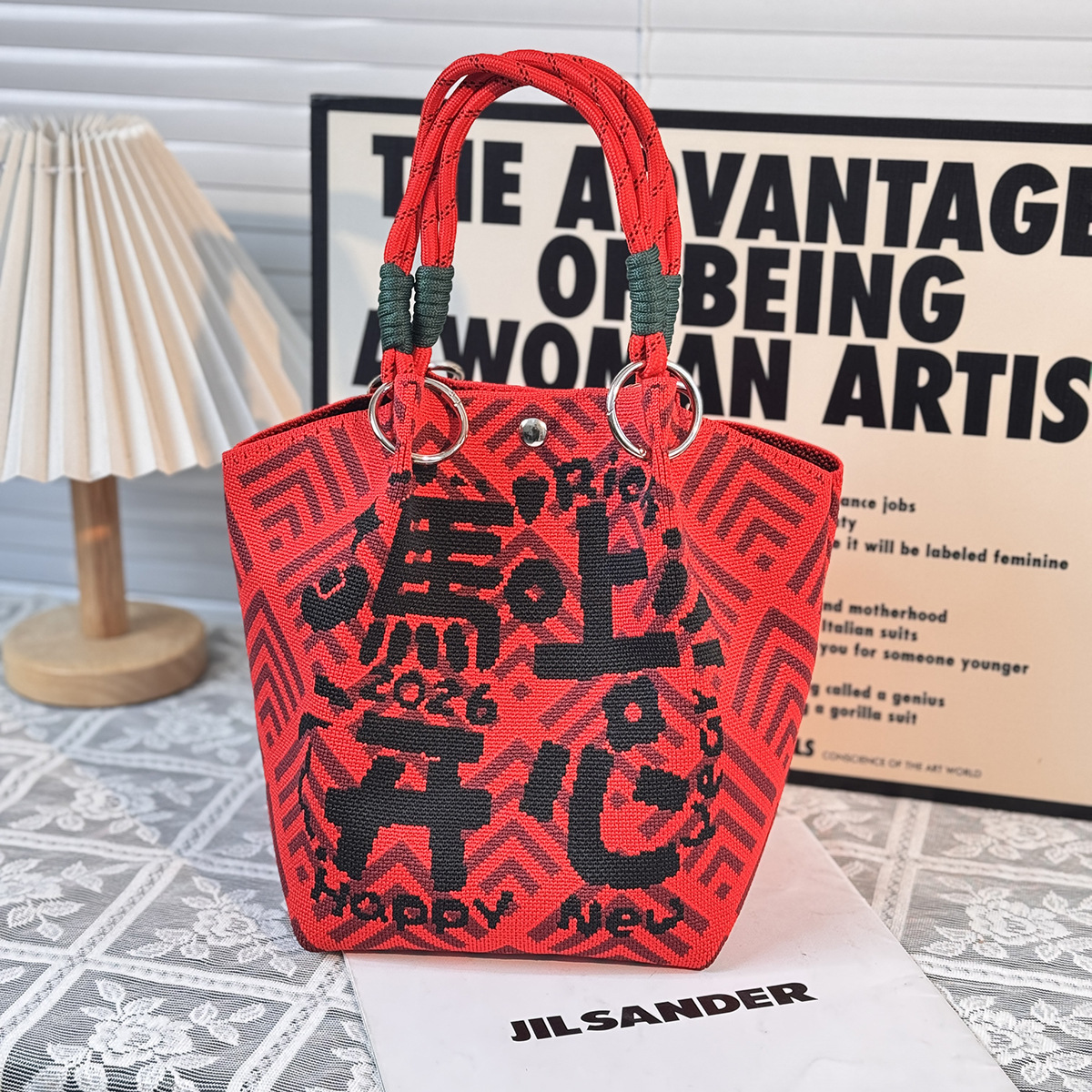 ニットハンドバッグ、ニッチデザインバケットバッグ、トートバッグ、ハンドバッグ、カジュアルで多用途なショルダーバッグ、ニットポータブルバッグ