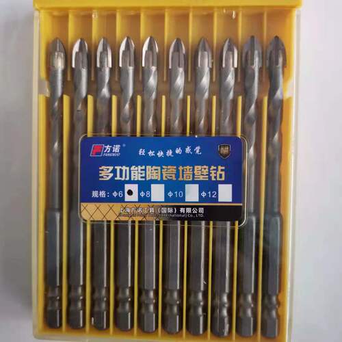 Fangnuo cross head ceramic drill bit tile wall marble multi-purpose hole opener hexagonal handle tile drill bit