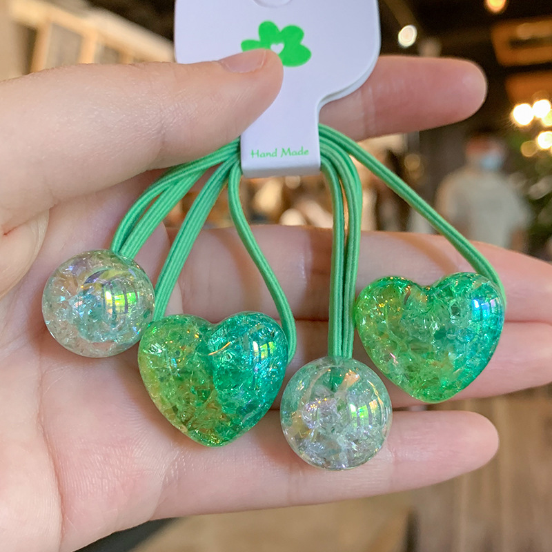 19g Weight Hair Tie Hair Accessories Type 2 pairs Quantity Casual, Daily Occasion Acrylic Material Heart Shape, Horse Pattern All Seasons Season Kid'S, Women's Gender Sweet Style Sweet Kid'S Women's Heart Shape Horse Acrylic Hair Tie 12