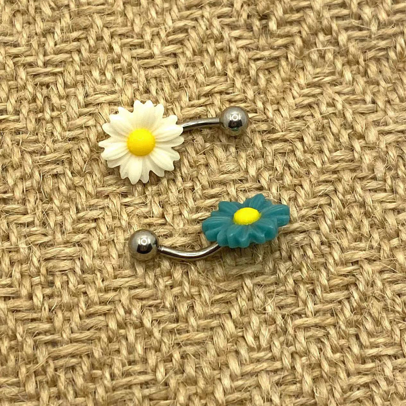 Sonnenblumen-Bauchnabelpiercing für Damen, europäischer und amerikanischer Stil, sexy, einzigartig, süß, beliebter Nischen-Piercingschmuck online, neu_voghion.com