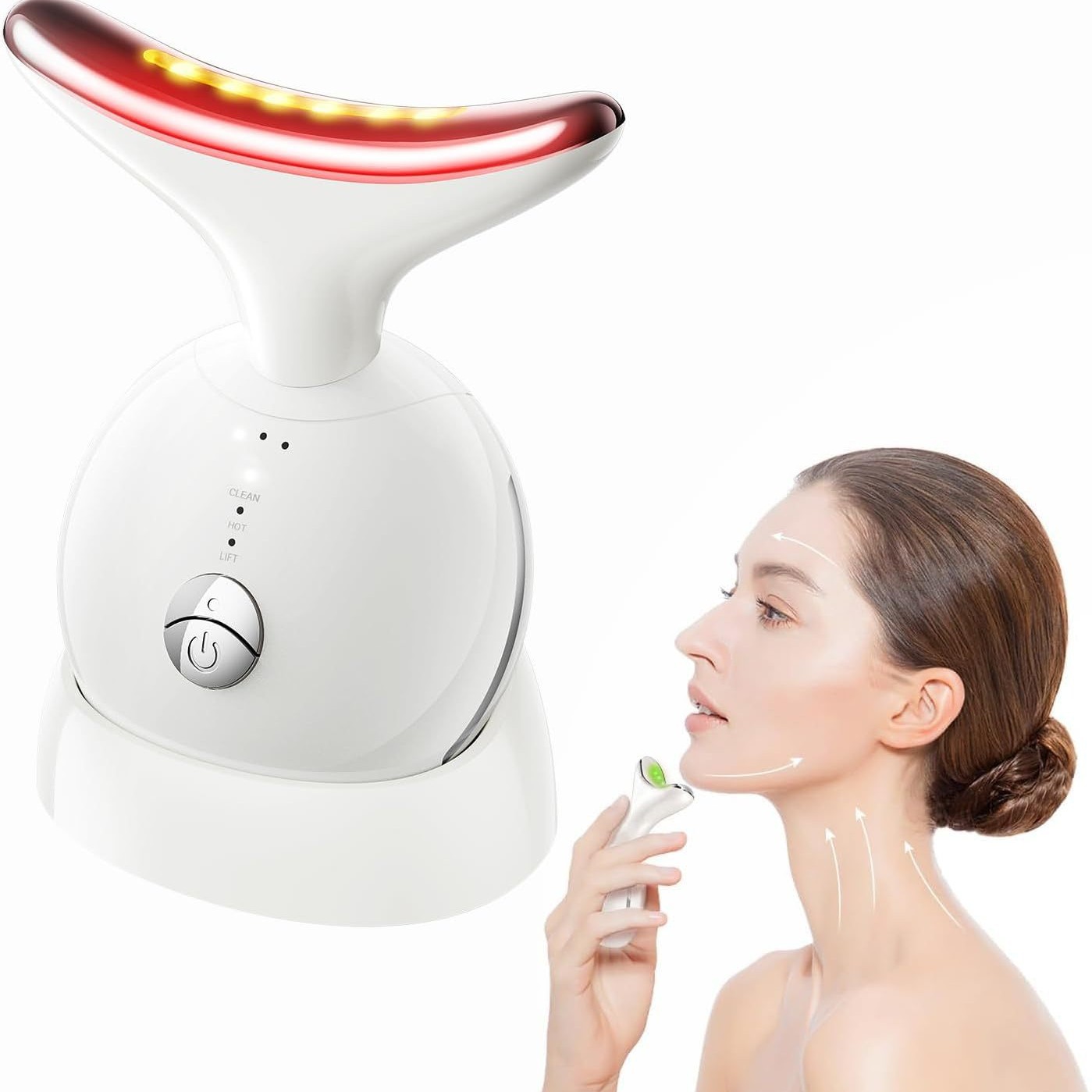 7-in-1 New Red Light Neck Beauty Massager Beauty Instrument Neck and Face Lifting Massager Home Beauty Instrument