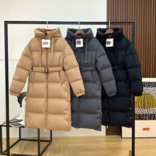 max家加长款羊毛羽绒服女士高端欧美批发直筒厚冬季防风夹克