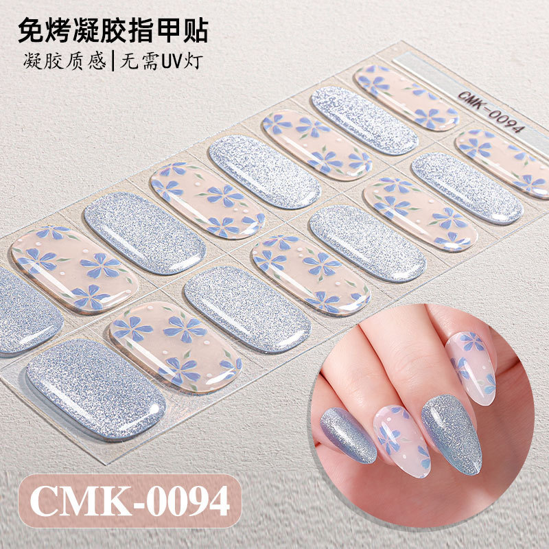Zhengxiang 追跡ライト小型電球キャットアイノーベーク NO UV ネイルステッカークロスボーダーフラワーチェック柄水玉ジェルネイルステッカー|undefined