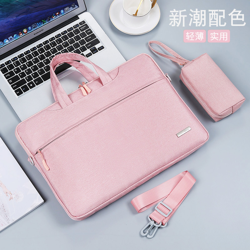New Laptop Bag Women's Simple Computer Sleek Bag Water-repellent Multi-compartment Business Briefcase