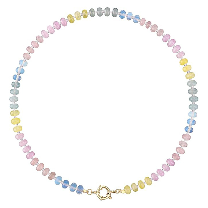 15g Weight Lobster Trigger Clasp Closure Clasp Closure Type Necklace Classification Beaded Chain Chain Type 1 Piece Quantity Daily, Street Occasion natural stone Material Geometric Pattern Women's Gender Simple Style Style Simple Style Geometric Natural Stone Beaded Chain Necklace 28
