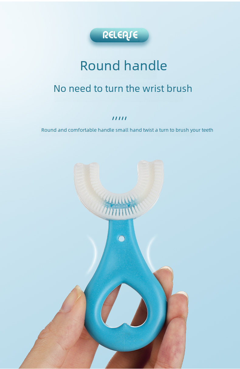 Children's U-shaped Toothbrush U-shaped Infant Baby 2-6-12 Years Old Children Soft Hair Silicone Mouth Contains Clean Brushing Artifact