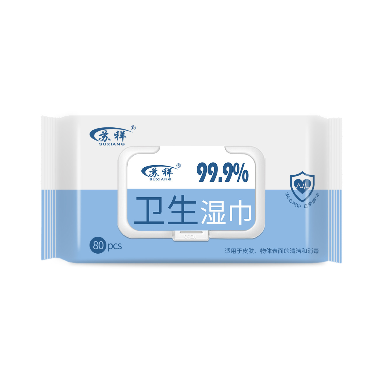 무알코올 소독 물티슈 - 80매 (20*15cm)