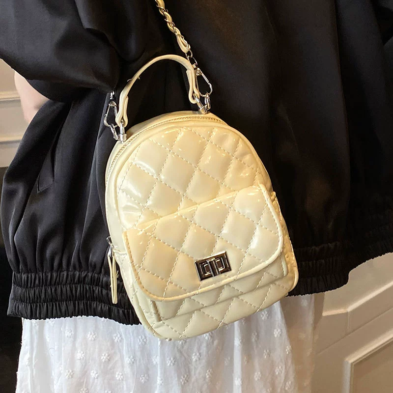 Маленький рюкзак-ручная сумка, универсальная цепочка, в стиле Chanel, сумка на цепочке, качественный стиль
