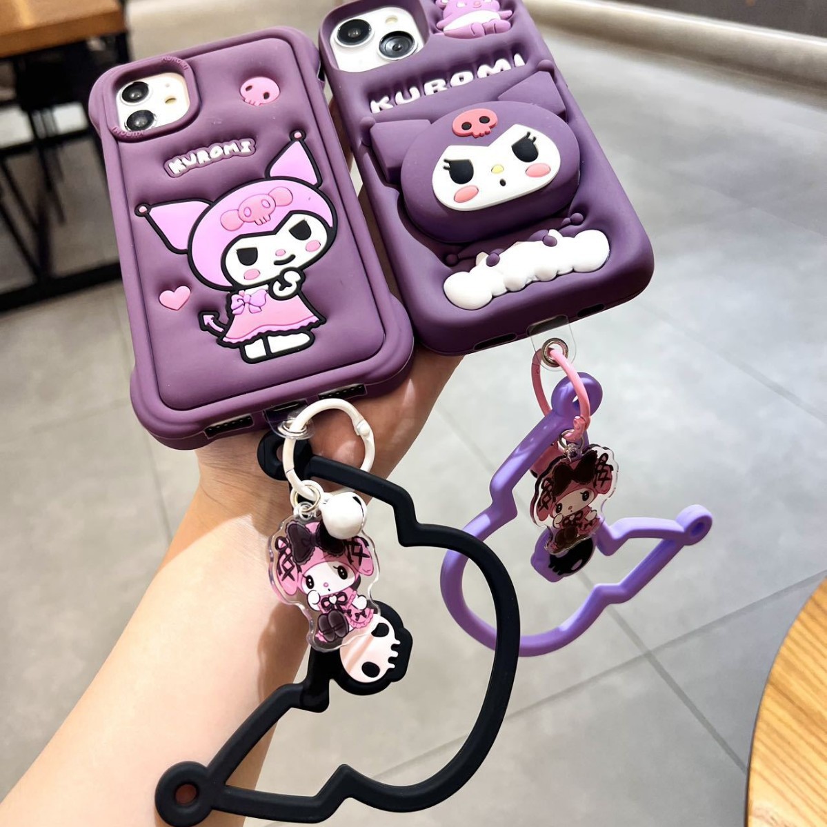 Cordón de teléfono móvil de alta gama estilo ins hecho a mano de boutique Pulsera de silicona Kulomi Cordón de teléfono móvil de moda Cordón corto