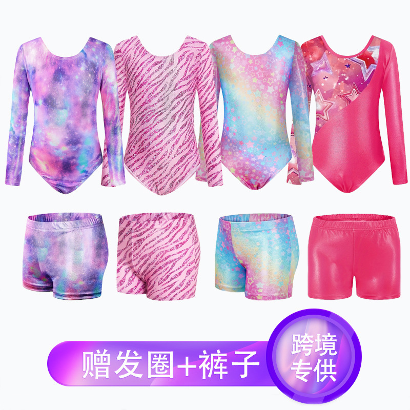 Foreign Trade New Children's Gymnastics Clothes Long Sleeve Digital Printing Girls' Triangle Pants Training Clothes Ballet Dance Clothes Foreign Trade New Children's Gymnastics Clothes Long Sleeve Digital Printing Girls' Triangle Pants Training Clothes Ballet Dance Clothes