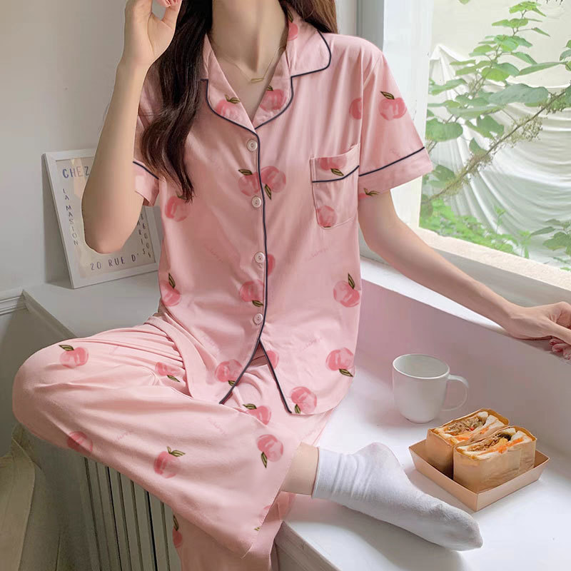 Casual High-grade Cardigan Short Sleeve Home Wear Three-piece Set