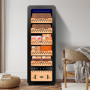 Qalong 78Hc Cigar Cabinet Intelligent Constant Temperature and Humidity Refrigerated Cabinet Cedar Wood Shelf Air-Cooled Frost-Free Compressor Cabinet