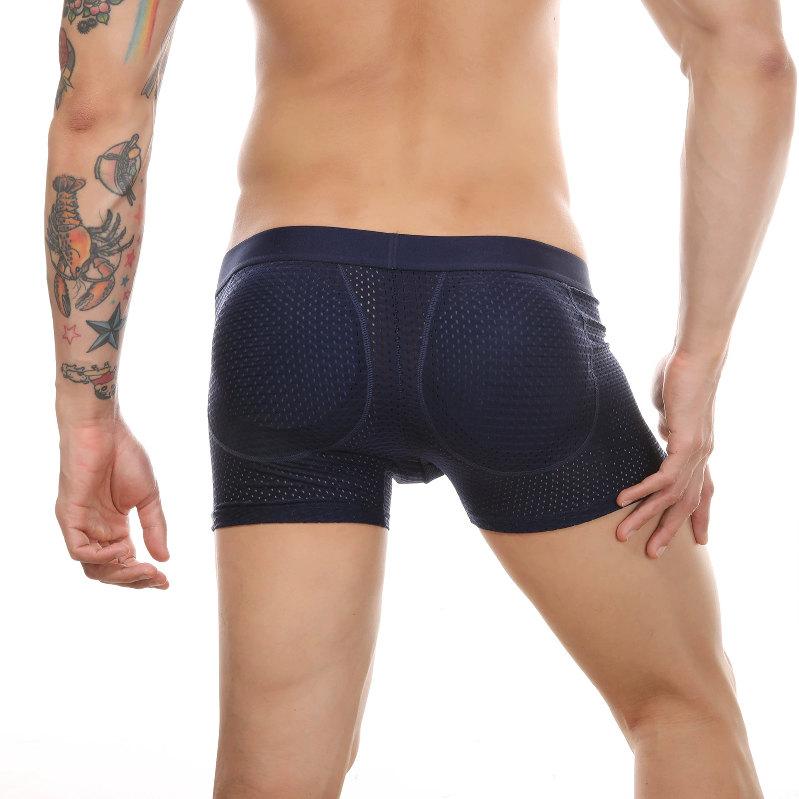 Long mesh pants, sponge underwear for hips shape correction, thigh pad