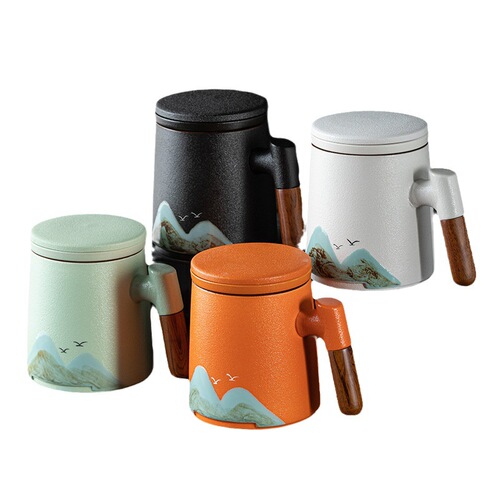 Guochao Landscape Office Cup Cultural and Creative Kung Fu Tea Set Graduation Father's Day Dragon Boat Festival Souvenir for Parents and Teachers