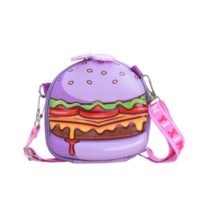 Mini bolso de hombro coreano para niños y niñas, caricaturas lindas pequeñas hamburguesas bebés mochila de impresión nueva bolsa infantil