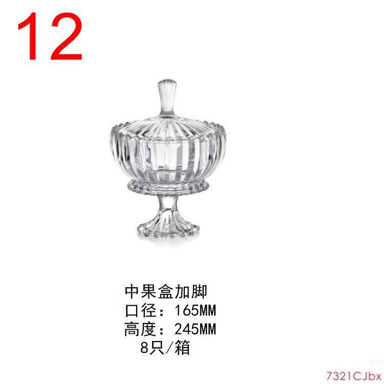 Luz de lujo de cristal plato de fruta KTV Hotel pierna alta grande tazón de fruta seca plato de aperitivos tazón de caramelo Cubo de fruta a rayas