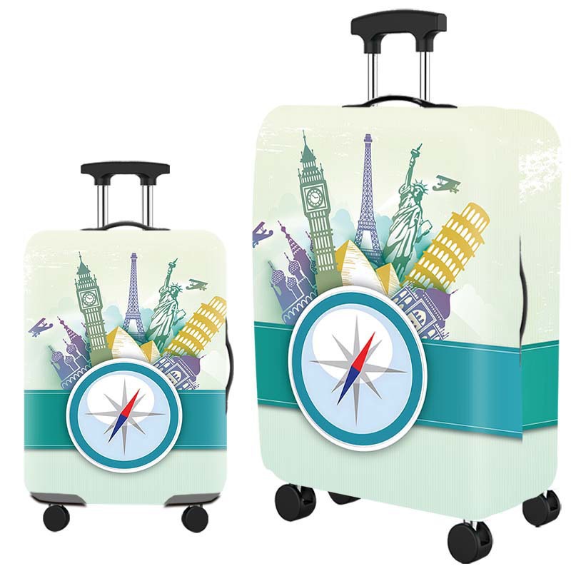 cubierta de maleta gruesa y resistente al desgaste cubierta de caja elástica caja de tracción cubierta de polvo cubierta de maleta de viaje impresión completa