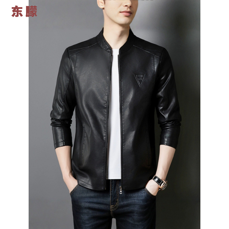 2025 Spring High-End Leather Jacket for Men, Stylish Stand Collar Biker Pu Leather Jacket, Large Size, Casual, Fashionable, Versatile 2025 Spring High-End Leather Jacket for Men, Stylish Stand Collar Biker Pu Leather Jacket, Large Size, Casual, Fashionable, Versatile